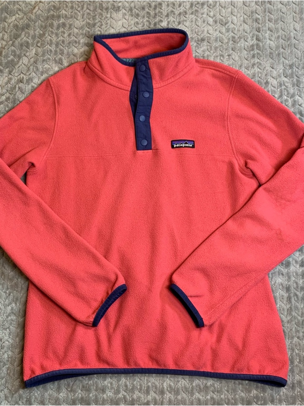 Patagonia Coral Pullover Fleece with Navy Trim